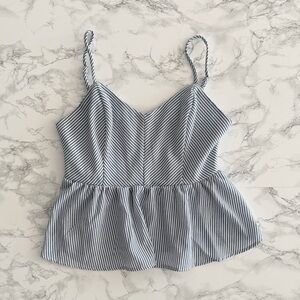Striped Blue Sleeveless Top